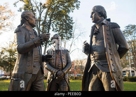 statues on The Green in Morristown NJ Stock Photo