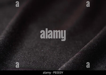 Soft Black Satin Linen Fabric Macro Close-up Stock Photo