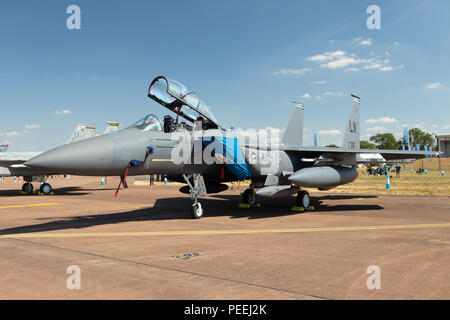 USAF F15 Strike Eagle at the 2018 Royal International Air Tattoo aka RIAT Stock Photo