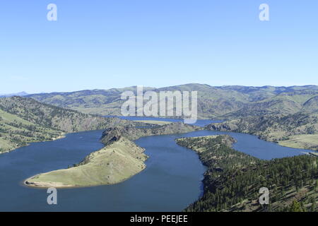 Oxbow bend in the Missouri River, Holter Reservoir, near Helena, MT, USA Stock Photo