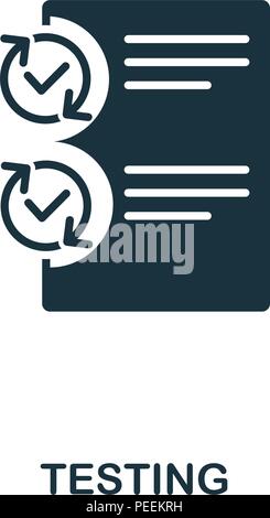 Testing creative icon. Simple element illustration. Testing concept symbol design from project management collection. Can be used for mobile and web d Stock Vector
