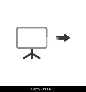 Flat design vector illustration of blank presentation chart symbol icon. Stock Vector