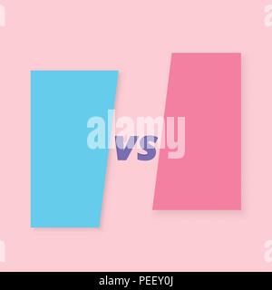 Versus banner. VS screen with frames. Paper cut effect. Element for graphic design - ad, poster, flyer, tag, coupon, invitation card. Vector illustrat Stock Vector