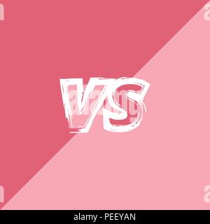 VS screen. Versus sign on divided background. Decorative battle cover with lettering. Template for banner, poster, flyer, brochure, card. Vector illus Stock Vector