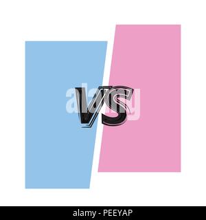 VS screen. Versus sign on divided background. Decorative battle cover with lettering. Template for banner, poster, flyer, brochure, card. Vector illus Stock Vector