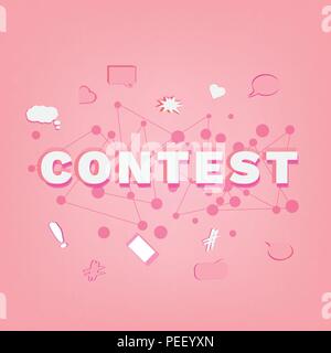 Contest lettering. Element for graphic design - poster, flyer, brochure, card. Template for social media. Vector Illustration. Stock Vector