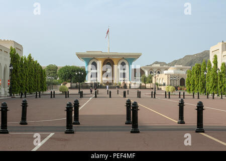 Sultan Qaboos Palace in Muscat, Oman Near mattrah - Al Alam Palace Stock Photo