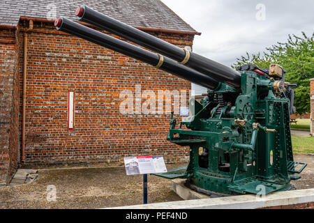 4 inch quick firing mark xvi (16) naval gun which was the standard British naval gun during the Second World War, naval warfare Stock Photo