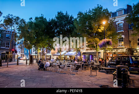 Battersea Square at Night London UK Stock Photo