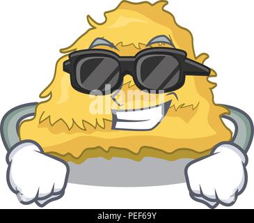 Super cool hay bale character cartoon Stock Vector