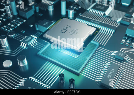 Cicruit board, artificial intelligence, ai, neural network concept. Technology background. Tech science background. Integrated communication processor Stock Photo