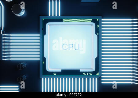 Cicruit board, artificial intelligence, ai, neural network concept. Technology background. Tech science background. Integrated communication processor Stock Photo