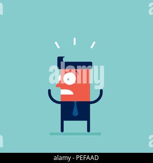 Shocked stressed and surprised businessman Cartoon character Stock Vector