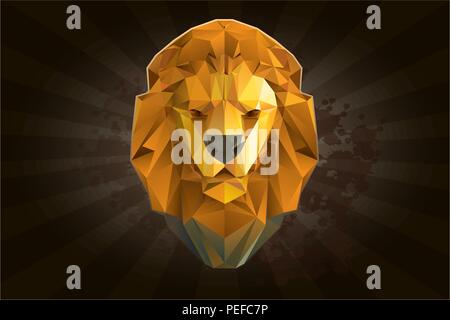 Head of lion from triangles. Stock Vector