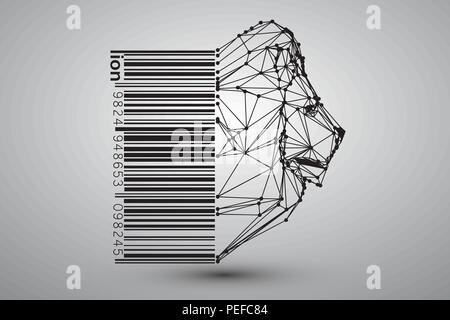 Head of lion from triangles. Stock Vector
