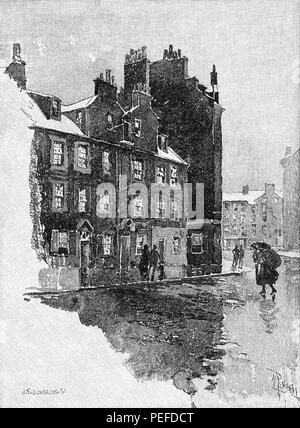 Thomas Carlyle’s Lodgings, Simon Square, Edinburgh, Scotland, Illustration, Harper's Monthly Magazine, 1891 Stock Photo