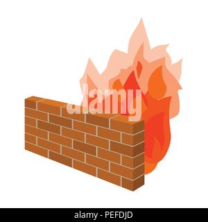 Firewall icon in cartoon design isolated on white background. Hackers and hacking symbol stock vector illustration. Stock Vector