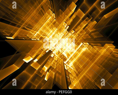 Abstract golden futuristic portal - digitally generated image