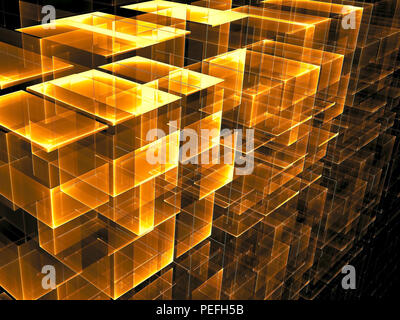 Abstract golden cubes background - digitally generated image Stock Photo