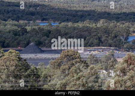 Coal mine conveyor and stockpile Stock Photo