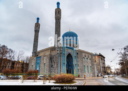 Saint Petersburg, Russia - December 30, 2017: View of Saint Petersburg Mosque in winter. Opened in 1913 Stock Photo