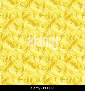 Seamless pattern of different cryptocurrency Stock Vector