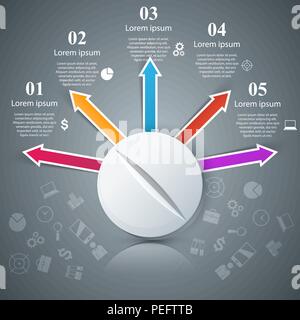 Medicine, health business infographic. Pill, tablet icon. Stock Vector