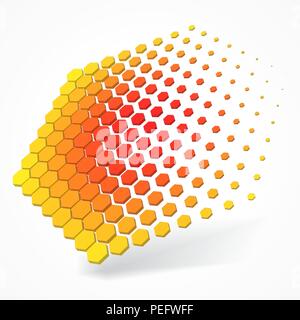 technolgy theme with hexagons. 3d style vector illustration. Stock Vector