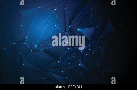 Vector 3D Illustration Geometric, Polygon, Line,Triangle pattern shape with molecule structure. Polygonal with yellow, green, blue background. Abstrac Stock Vector