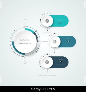 Vector illustration information with circle label background. Use for data presentation, brochure, banner template, graph or chart, step diagram. Info Stock Vector