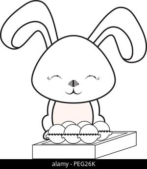 happy easter design with  cute bunny and chocolates box over white background, vector illustration Stock Vector