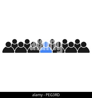 Leader in the team. People icons, office staff with the director Stock Vector