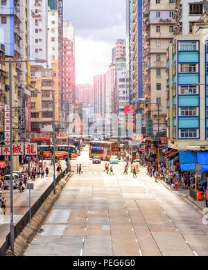 Hong Kong - July 05, 2018: View of Mong Kok Area Stock Photo