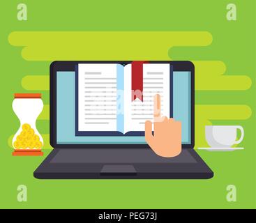 education on line with laptop vector illustration design Stock Vector