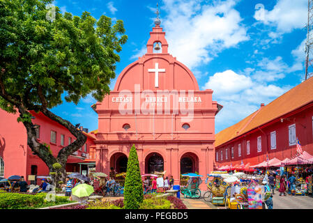 Christ church and Dutch square in Malacca (Melaka) Stock Photo