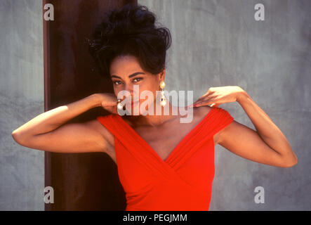 MALIBU, CA - JUNE 23: (EXCLUSIVE) Actress Lela Rochon poses at a photo shoot on June 23, 1992 in Malibu, California. Photo by Barry King/Alamy Stock Photo Stock Photo