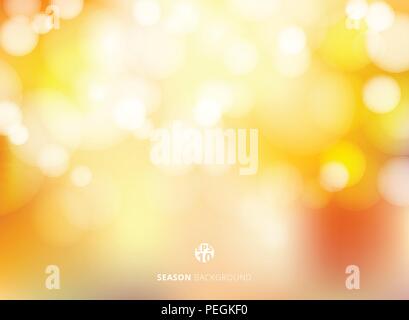Abstract autumn season blurred bokeh background. Vector illustration Stock Vector