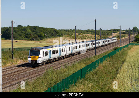 Class 700 electric multiple unit number 700022 a Thameslink service at Ayres End on the 29th June 2018. Stock Photo