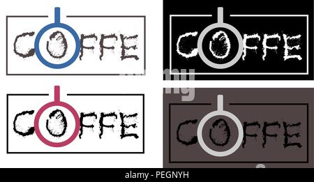 text logo coffee, coffee shop, cafe minimalism Stock Vector