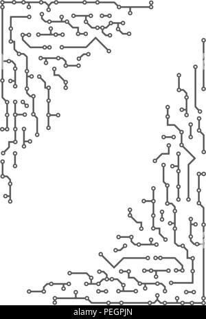 Pair of corners in PCB-layout style for Your design Stock Vector