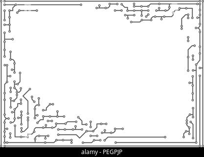 Background in PCB-layout style, decorative technique frame with empty space for Your text Stock Vector
