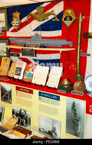 UK, Wales, Anglesey, Holy Island, Holyhead, Maritime Museum, ill-fated Thetis submarine display Stock Photo