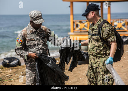 A Dominican Republic military member assigned to the Forces de