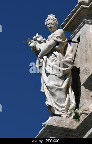 statue;abundance of fruits;attic;trevi fountain;rome;italy Stock Photo