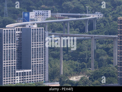 Chongqing, Chongqing, China. 15th Aug, 2018. Chongqing, CHINA-The 72-meter-high winding overpass can be seen in southwest China's Chongqing. Credit: SIPA Asia/ZUMA Wire/Alamy Live News Stock Photo