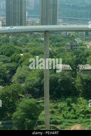 Chongqing, Chongqing, China. 15th Aug, 2018. Chongqing, CHINA-The 72-meter-high winding overpass can be seen in southwest China's Chongqing. Credit: SIPA Asia/ZUMA Wire/Alamy Live News Stock Photo