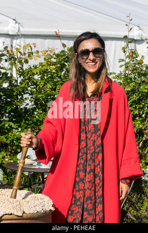 Anita Rani Nazran, better known as Anita Rani, a British radio and television presenter, events hosts, RTS Award winning broadcaster at Southport Flower Show.UK Stock Photo