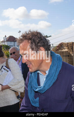 Southport, Merseyside, UK. 16th Aug, 2018. Monty Don greets visitors as he opens the Southport Flower Show, as exhibitors, garden designers, and floral artists wow the visitors to this famous annual event. Credit; MediaWorldImages/AlamyLiveNews Stock Photo