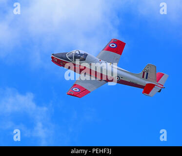 BAC Jet Provost T5A based at Inverness airport can be hired with pilot for trips unto an hour. Stock Photo