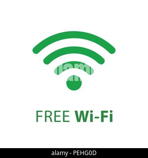 free Wi-Fi symbol icon green vector illustration EPS10 Stock Vector